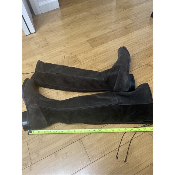 BUTTER Italy Suede Over-the-Knee Boots Tie Back Soft Luxury Minimalist Sz 7.5 - Picture 3 of 7